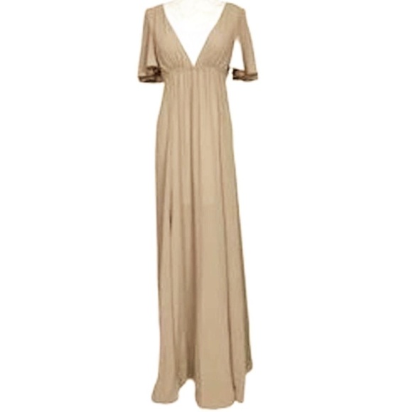 Show Me Your Mumu Chiffon Faye Flutter Sleeves Maxi Dress Size XL NWT - Picture 3 of 6